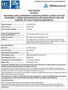 TUV IEC62619 TUV IEC62619