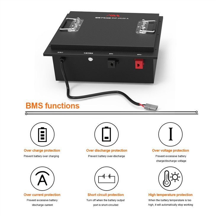 Golf Cart EV Battery 24V 100Ah Rechargeable Deep Cycle Lithium Iron Phosphate LiFePO4 Batteries
